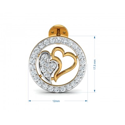 Samra Diamond Heart Earrings in Gold